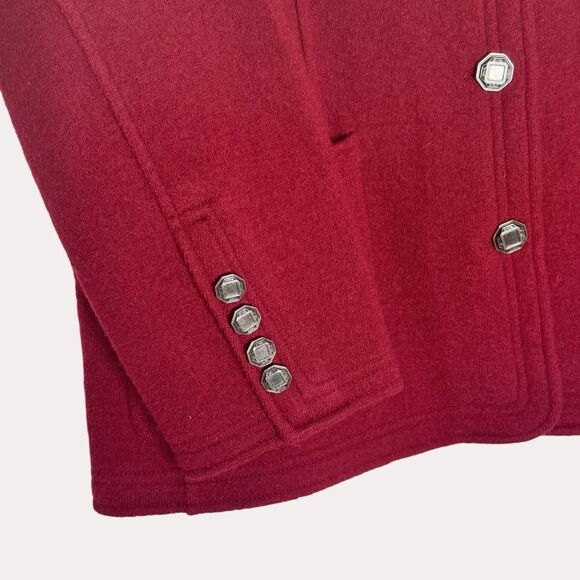 Norm Thompson Petite Womens Wool Peacoat Jacket Coat Red PXS - Picture 4 of 8